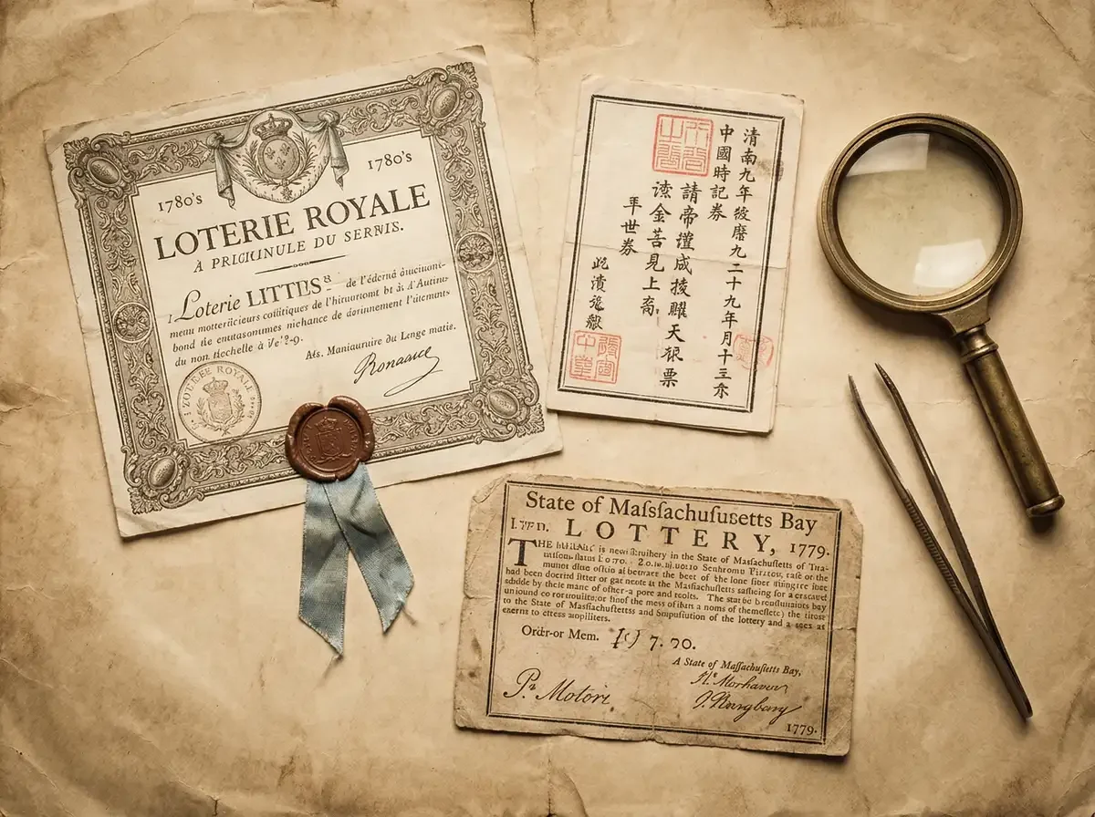 来自不同国家和时期的历史彩票藏品